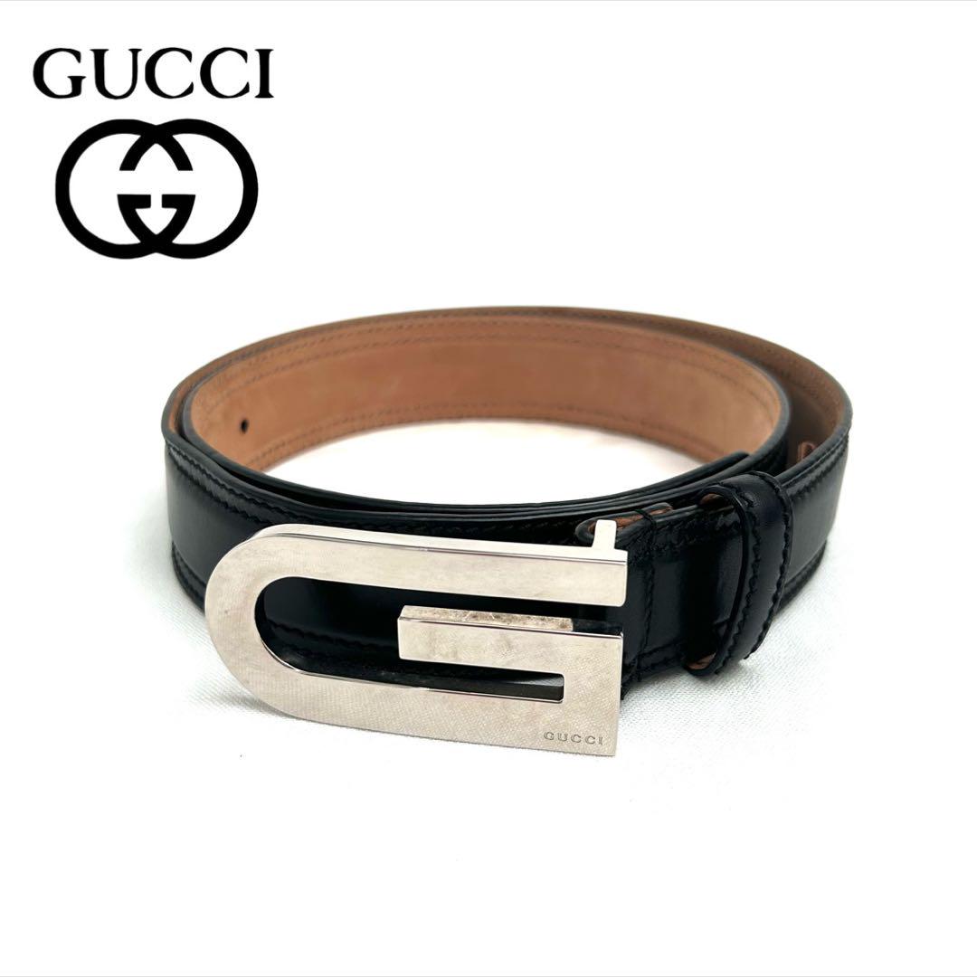 【大人な雰囲気】GUCCI ベルト　G金具　レザー　美品　即完売　入手困難　希少