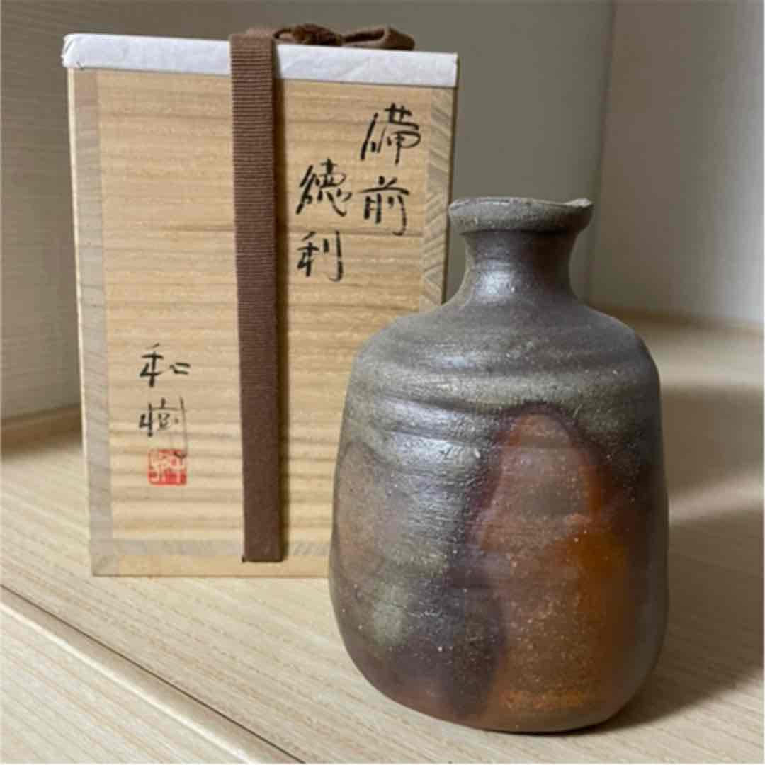 ■備前焼 窯変三角備前徳利 中村和樹