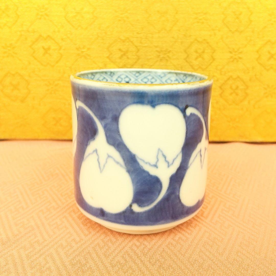 【お値下げしました！】古伊万里　覗　染付　茄子図