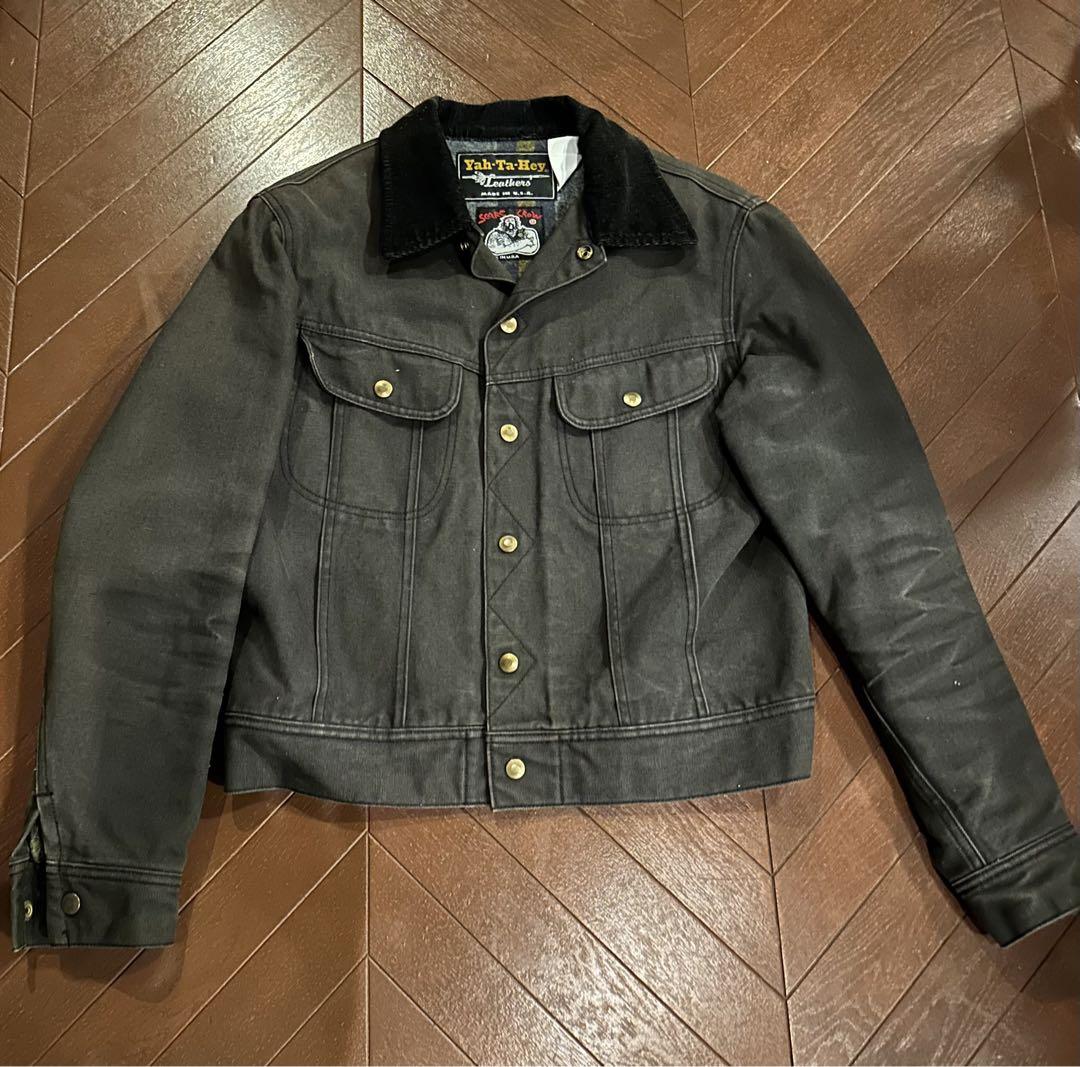 希少　Scarecrow Yah Ta Hey leatherデニムジャケット