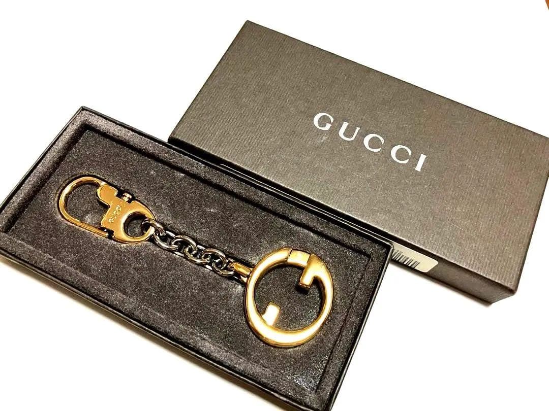 ★美品★オールドグッチ キーリング/キーホルダー インターロッキングG 箱付き