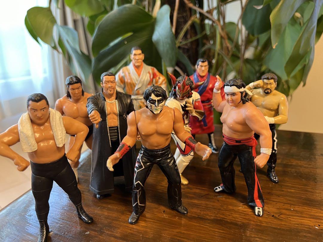大仁田、新日本プロレスフィギュア9体、ムタ、橋本、猪木、馬場、力道山、ライガー他