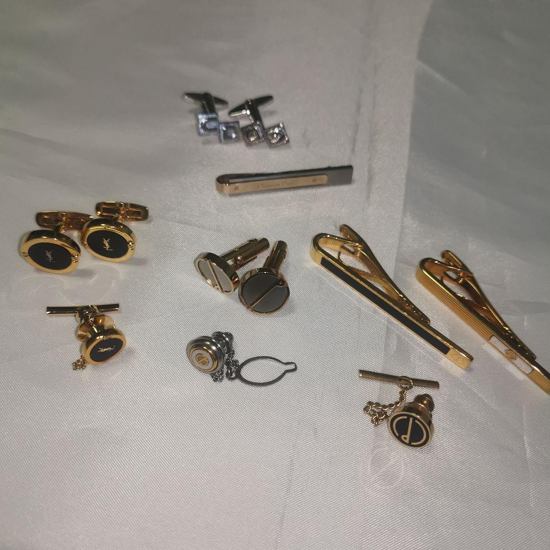 10超美品　ディオール　ダンヒル　イヴサンローラン　タイピン　カフス　大量セット