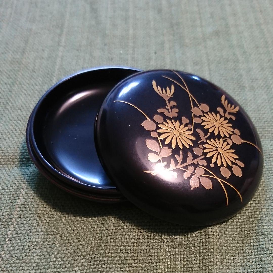 302)  香合(7)  菊蒔絵   玄一作