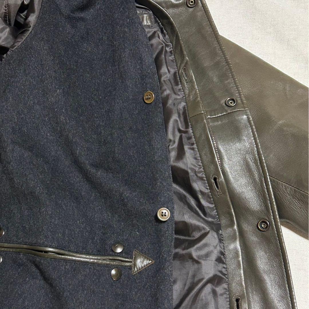 【VALENTINO UOMO】80s 本革ピュアラムレザージャケット 大きい