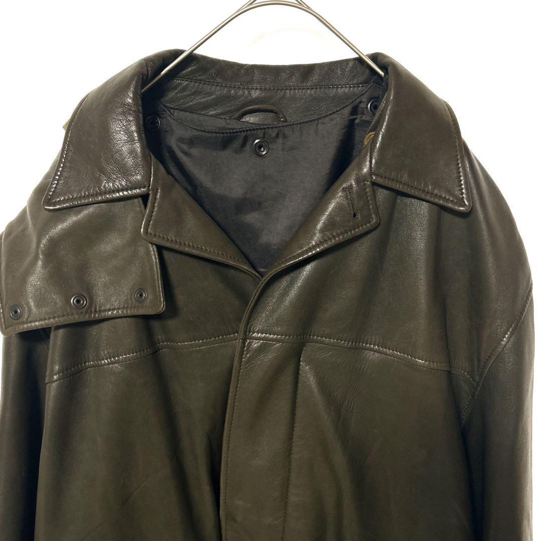 【VALENTINO UOMO】80s 本革ピュアラムレザージャケット 大きい