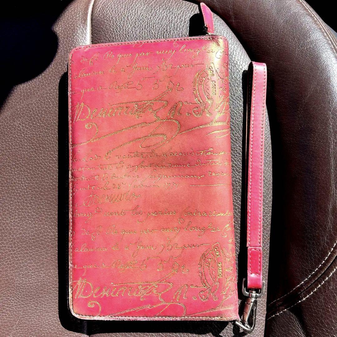 長財布 Berluti Gold Scritto Leather Long Wallet