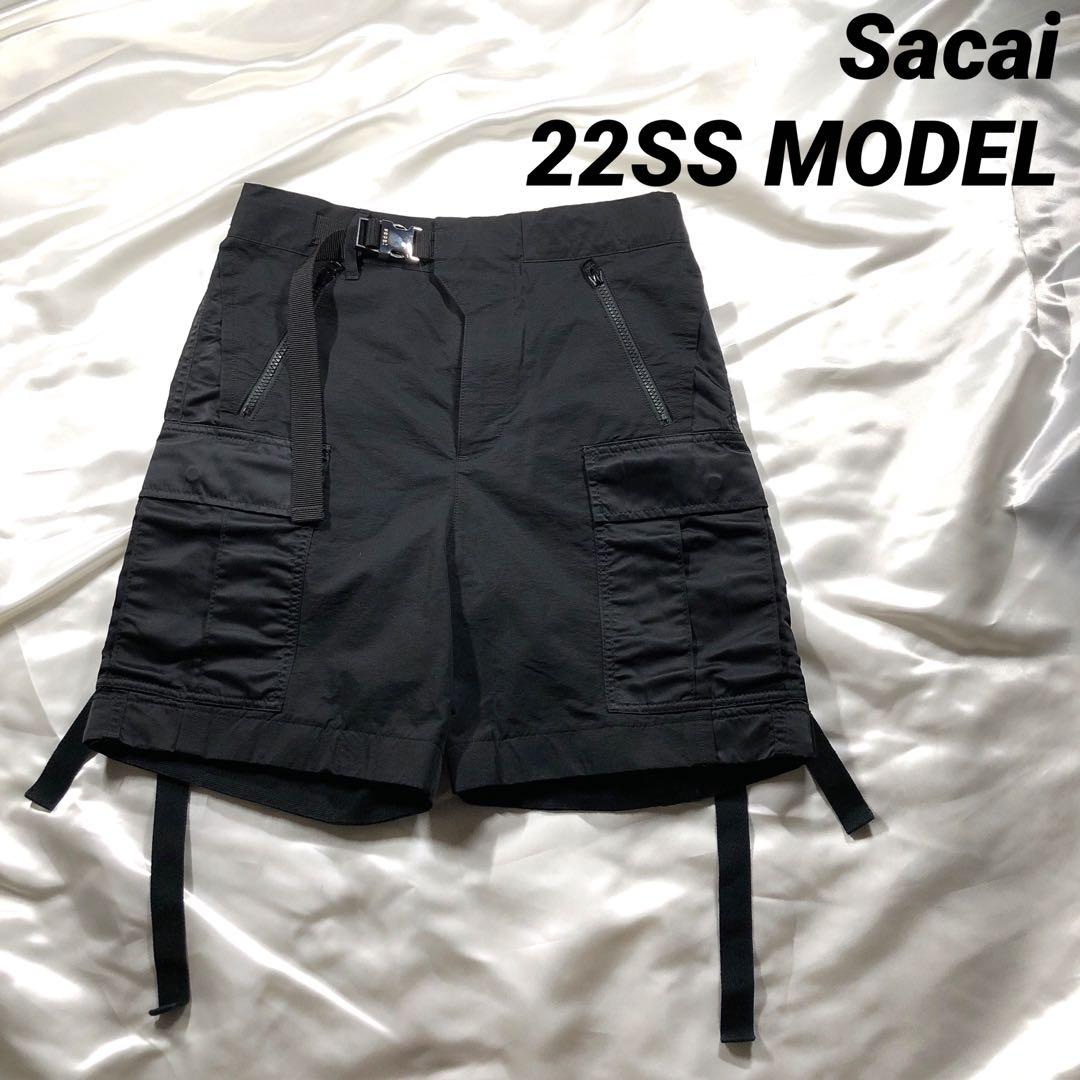 希少　22SS Sacai サカイ　ナイロン　カーゴ　ショートパンツ　1 黒