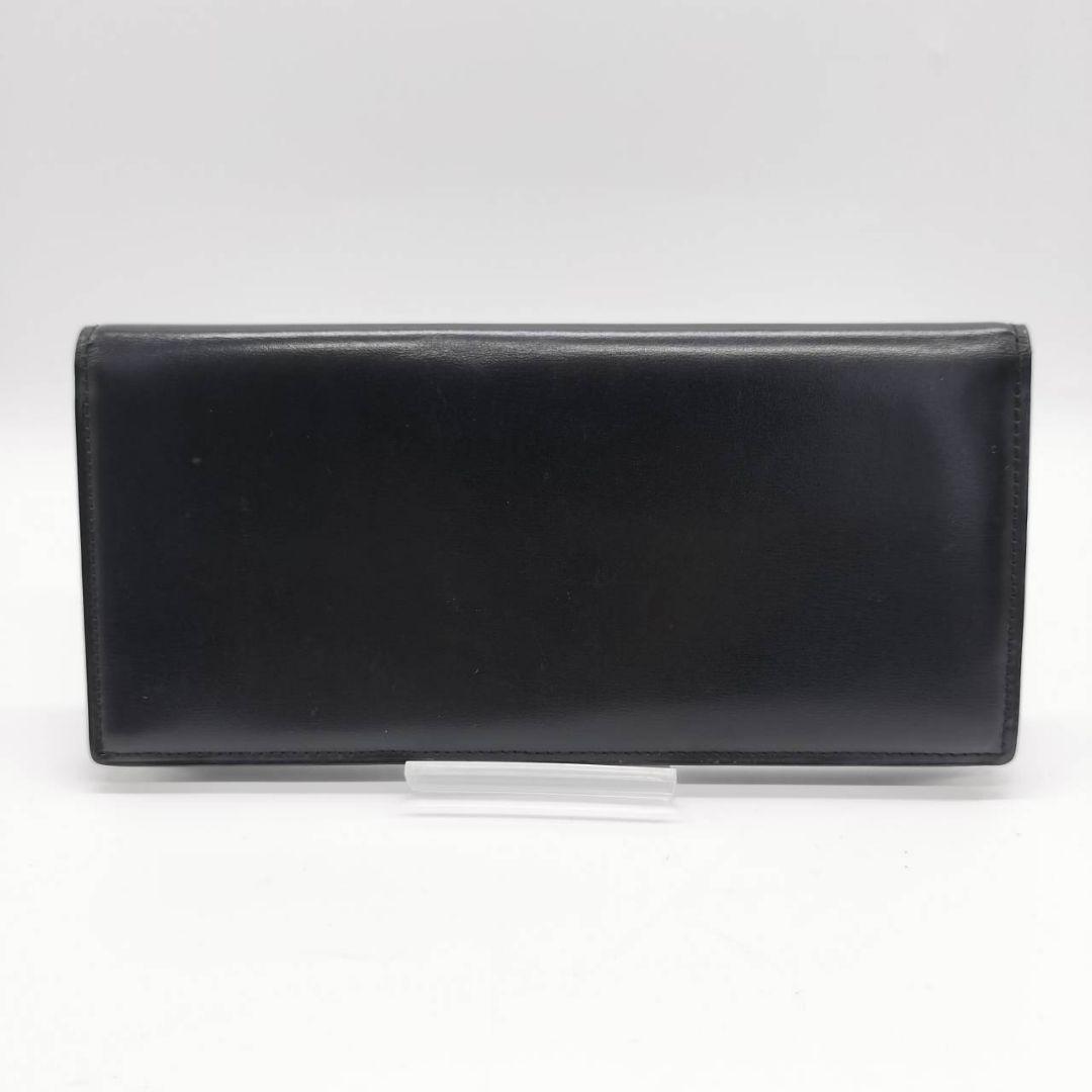 【美品】ダンヒル 長財布 ロンドンスタイル 二つ折り シルバー金具 ブラック
