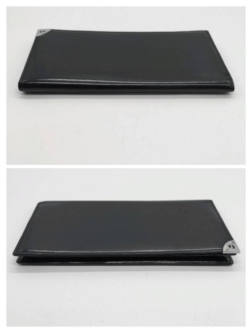 【美品】ダンヒル 長財布 ロンドンスタイル 二つ折り シルバー金具 ブラック