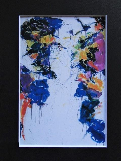サム・フランシス、『輝く背後』、希少画集画、状態良好、新品木製額・