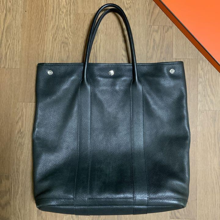 Hermès エルメス ガーデンファイル MM オールレザー ブラック