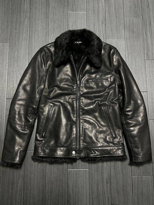 BACKBONE バックボーン 総裏ラビットファー レザージャケット ブルゾン