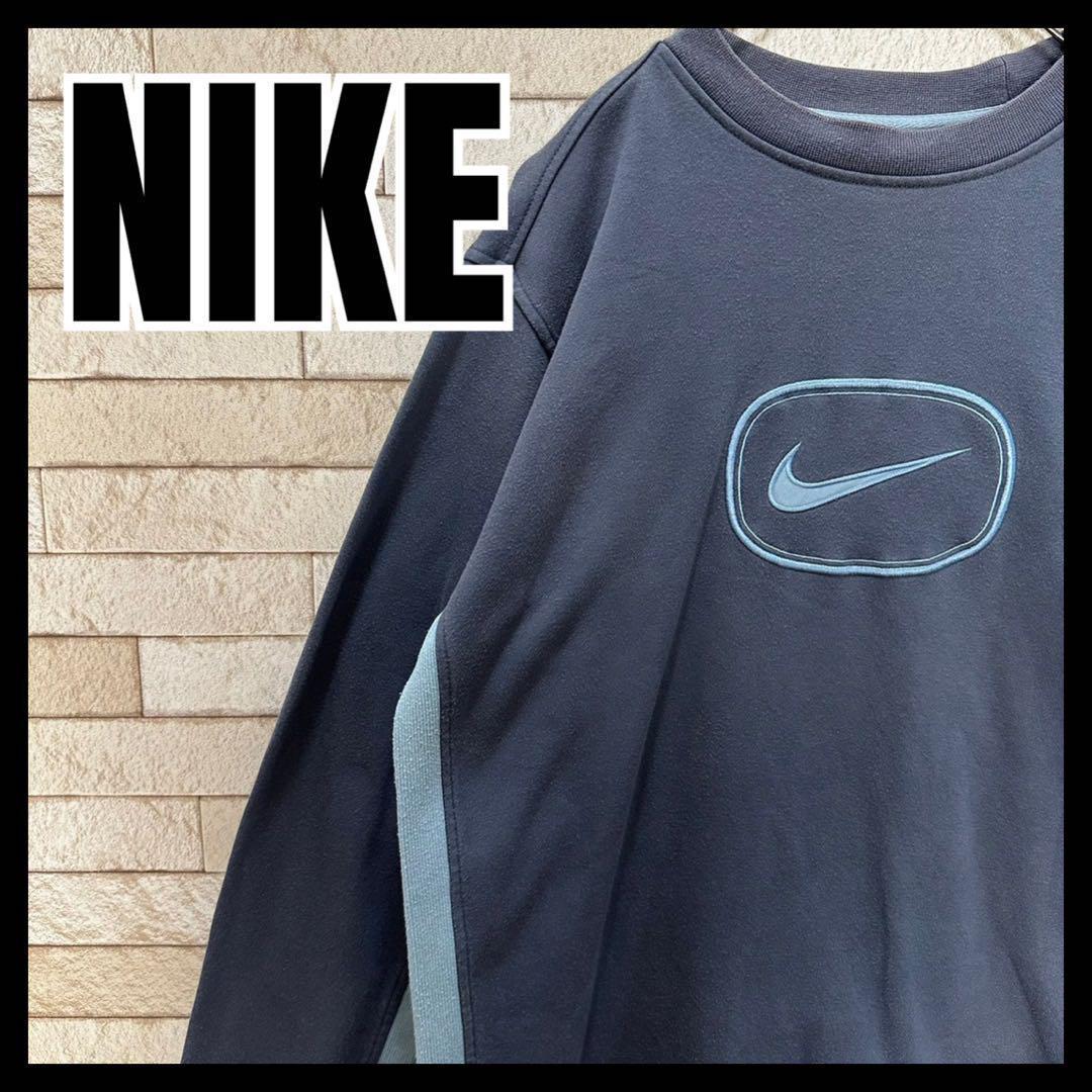 NIKE スウェット 刺繍 センター スウッシュ ストリート サイドライン 古着
