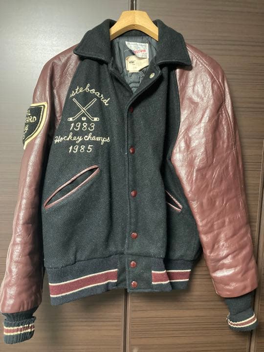 (セール最終日)70s〜　butwin レザーウールスタジャン