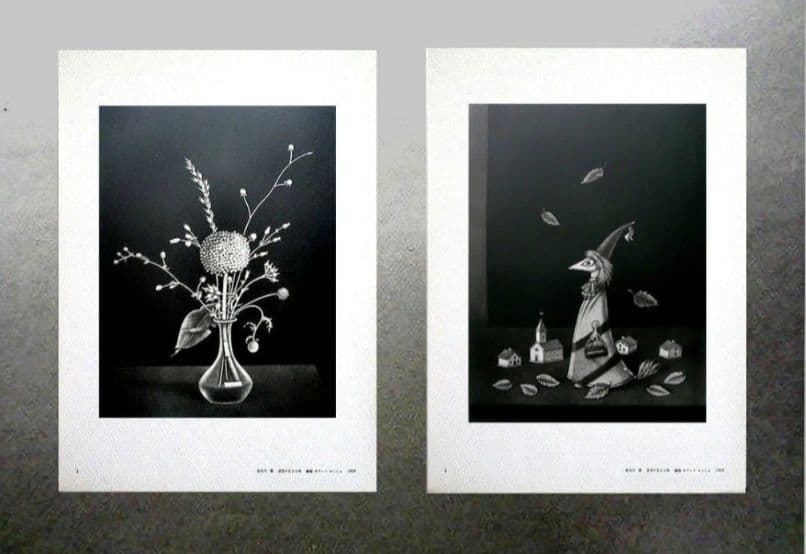 #◆長谷川 潔 銅版画２点美品【「 瓶に刺した種草 」「静物画・仮装したる狐」