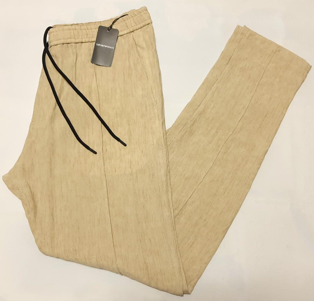 【新品】エンポリオアルマーニ　麻100％「メンズ・パンツ」56(3XL相当)