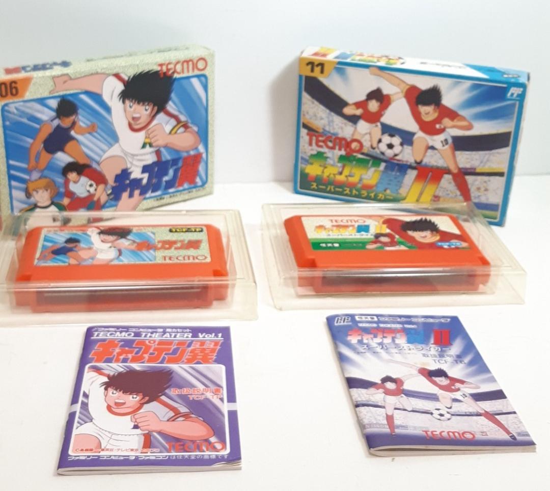 任天堂 ファミコンソフト キャプテン翼　１＆２セット　箱、取説付き　動作品
