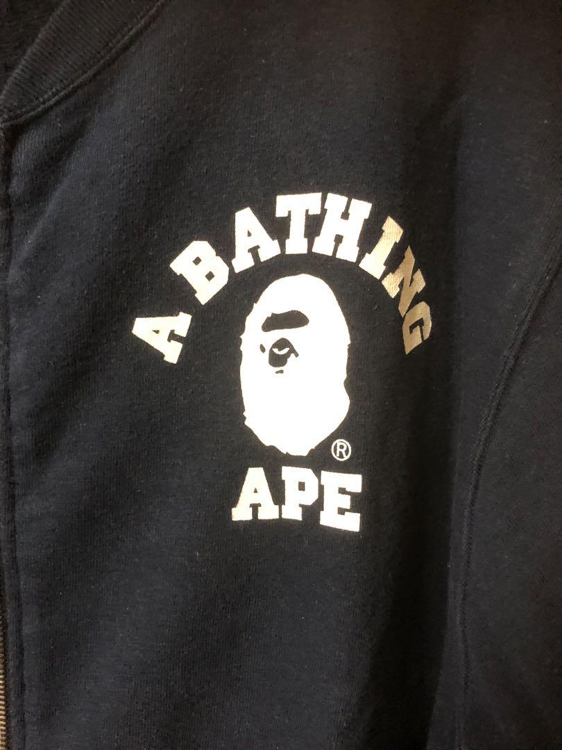 日本製　紺　L  メンズ　レディース　エイプ　APE  カーディガン
