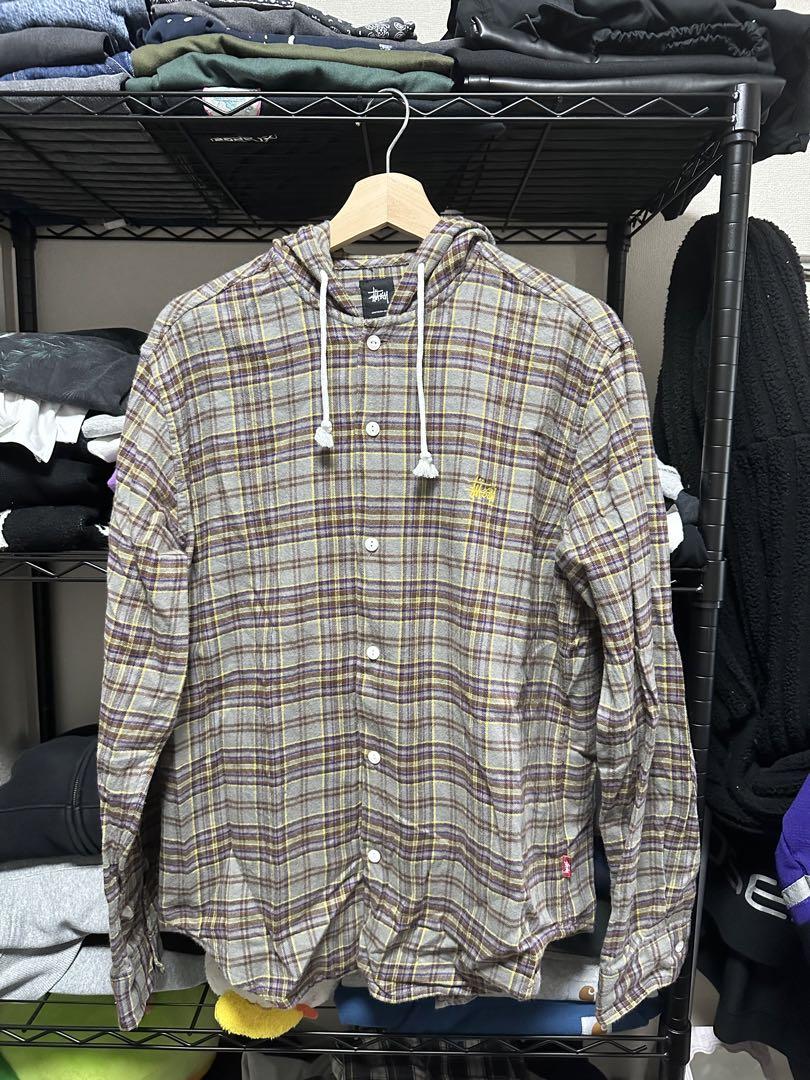 STUSSY フード付きネルシャツ